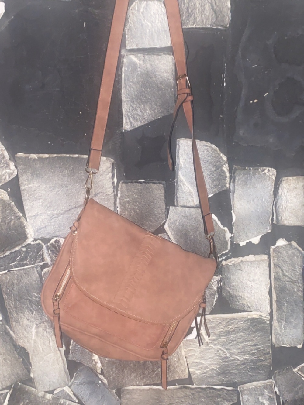 Women’s Tan Crossbody Shoulder Bag - Classic Everyday Style